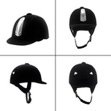 Y.J TAILS Premium Black Suede Equestrian Riding Helmets