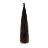Y.J TAILS Natural Black 3/8 LB 28"-30" Horse Tail Extension Braided Horsehair Leather Wrap Top Blunt Bottom