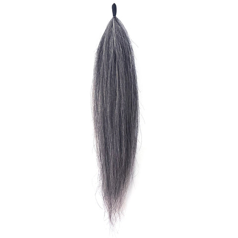 Y.J TAILS Mid Grey Natural Loop Top Tapered Bottom 28"-30" Horse Tail Extension aG2