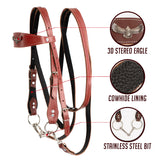 Y.J TAILS Adjustable Western Browband Leather  Horse Bridle