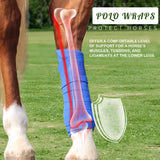 Y.J TAILS Horse Leg Polo Wraps Soft Fleece Equestrian Polo Bandage Wrap Set of 4pcs